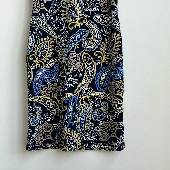 J. McLaughlin Devon Sleeveless Crew Neck Embroidered Bainbridge Dress Paisley - Picture 5 of 13